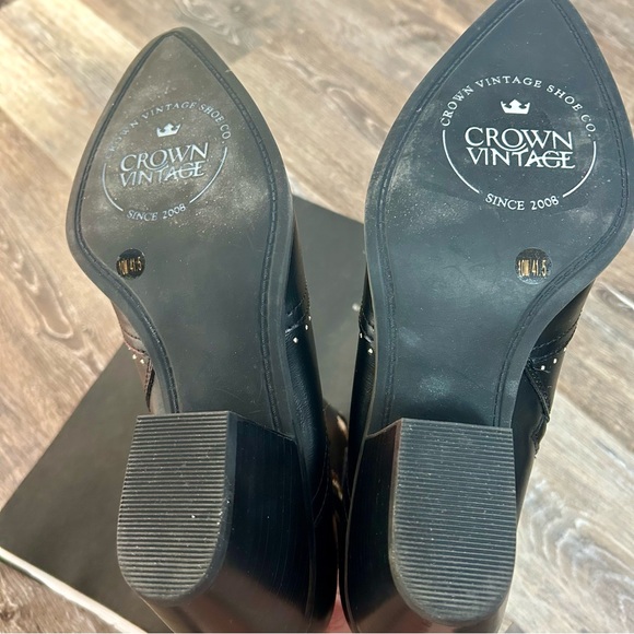 COWGIRL! 🤠 Crown Vintage Black Ilianna Floral Embroidered Western Boot - Size 10 - Picture 5 of 7